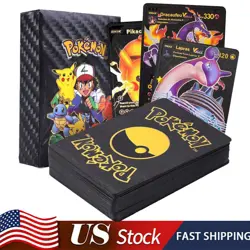 New Foil Black PACK 55 CARDS TCG GX Vmax GX Card Charizard Rare Pokemon Card - Image 1