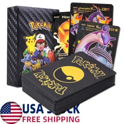 New Foil Black PACK 55 CARDS TCG GX Vmax GX Card Charizard Rare Pokemon Card - Image 1