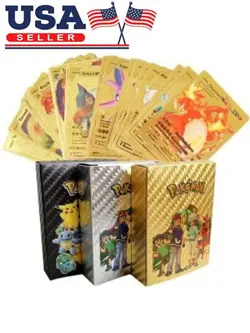 New MULTI COLOR 55Pcs Pokemon Cards Foil Card TCG GX Vmax GX Card Charizard Rare - Image 1