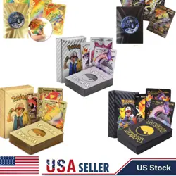 New MULTI COLOR 55Pcs Pokemon Cards Foil Card TCG GX Vmax GX Card Charizard Rare - Image 1