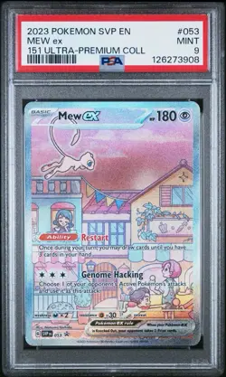 2023 POKEMON SVP EN-SV BLACK STAR PROMO 151 ULTRA-PREM COLL #053 MEW EX PSA 9 - Image 1
