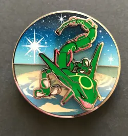 Rayquaza Spinning Scenes Pokemon Pin Badge Stellar Sky Metal 2022 Centre Center - Image 1