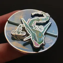 Rayquaza Spinning Scenes Pokemon Pin Badge Stellar Sky Metal 2022 Centre Center - Image 3