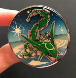 Rayquaza Spinning Scenes Pokemon Pin Badge Stellar Sky Metal 2022 Centre Center - Image 4