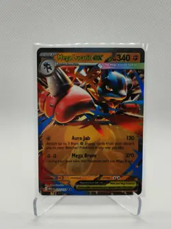 Mega Lucario ex 077/132 ME01: Mega Evolution Holo Double Rare Pokemon TCG - Image 1