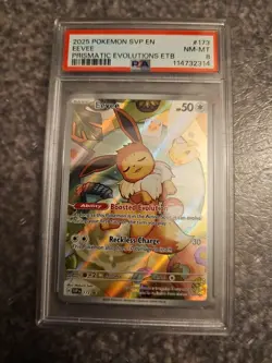 2025 Pokemon SVP EN Eevee Prismatic Evolutions ETB Promo - PSA 8 - Image 1