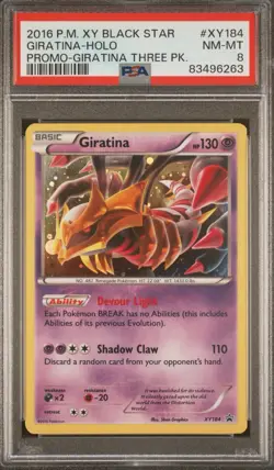 Pokemon XY Black Star Promos Giratina Holo XY184 Giratina Three Pk. PSA 8 POP 61 - Image 1