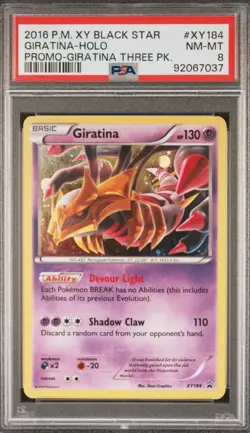Pokemon XY Black Star Promos Giratina Holo XY184 Giratina Three Pk. PSA 8 POP 61 - Image 1