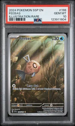 2024 POKEMON SSP EN-SURGING SPARKS ILLUSTRATION RARE #198 FEEBAS PSA 10 - Image 1