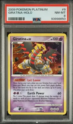 2009 Pokemon Platinum Giratina Holographic Rare 9/127 PSA 8 POP 65 - Image 1