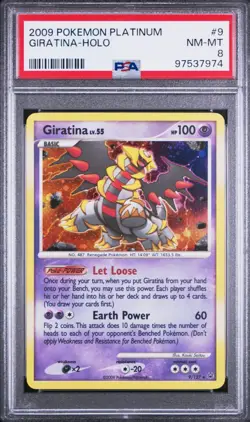 2009 Pokemon Platinum Giratina Holographic Rare 9/127 PSA 8 POP 65 - Image 1