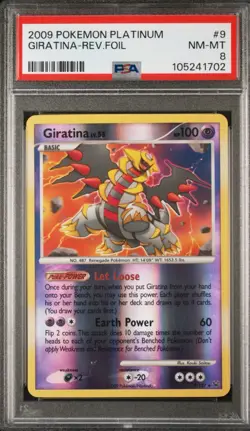 2009 Pokemon Platinum Giratina Holo Rare & Reverse Holo Rare #9 Sequential PSA 8 - Image 3