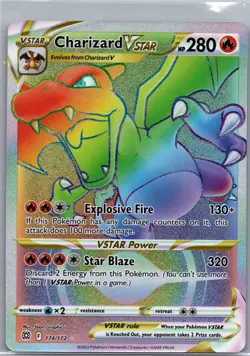 Charizard VSTAR 174/172 Rainbow Rare - Brilliant Stars - Pokemon Card - NM - Image 1