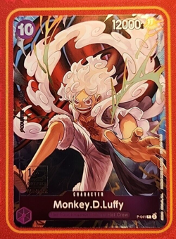 MONKEY D LUFFY P-041 1ST ANNIVERSARY WINNER STAMP, 2023 ONE PIECE CARD GAME - Image 1