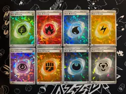 Cracked Ice Holo Energy Set from Terapagos EX Premium Collection (All 8 Cards) - Image 1