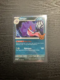 2024 Pokemon Gengar 057 Trick or Trade Paldean Fates Cosmos Holo Card - Image 1