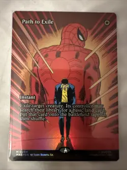 Path to Exile (Borderless) Spider-Man Marvel Eternal-Legal Foil #0004 MTG Rare - Image 1