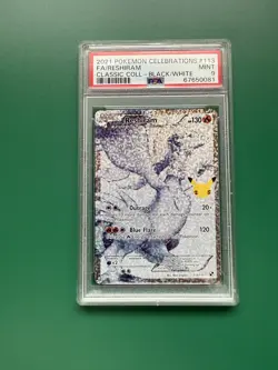 2021 Pokemon Celebrations Classic Collection Black/White FA/Reshiram #113 PSA 9 - Image 1