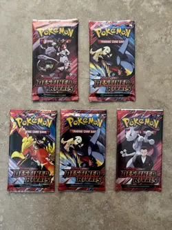 Pokemon Destined Rivals Booster Packs Set Of FiveTotal (5 Individual Packs) - Image 1