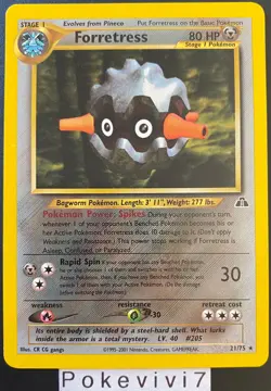 Carte Pokemon FORRETRESS 21/75 Rare Wizards Neo Discovery ENGLISH - Image 1