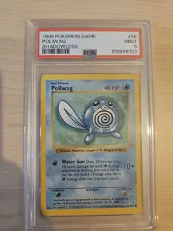 Pokemon TCG Poliwag Shadowless Base Set 59/102 PSA 9 - Image 1