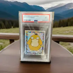 Psyduck Prism Holo PSA 9 MINT 1999 Merlin Sticker #S10 Pokemon - Image 1