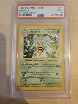Pokemon TCG Beedrill Shadowless Base Set 17/102 PSA 9 Rare - Image 1