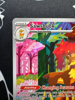 Sawsbuck 166/162 Pokemon TCG S&V Temporal Forces Illustration Rare English - Image 2