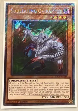 Yugioh! 1x Souleating Oviraptor RA04-EN288 Platinum Secret Rare 1st Ed NM - Image 1