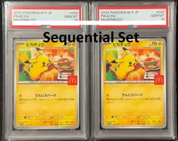 2 Set PSA 10 Pikachu PROMO 020/M-P McDONALDS Pokemon Card Sequential 2025 - Image 1