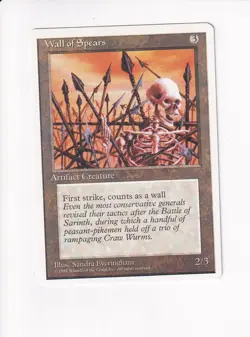 1995 MAGIC THE GATHERING MTG FOURTH EDITION WALL OF SPEARS (PH) - Image 1