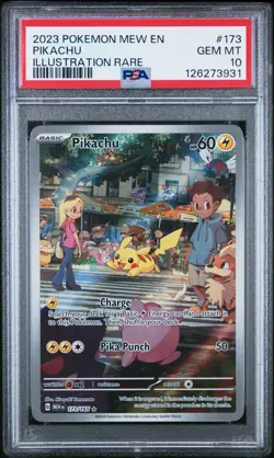 2023 POKEMON MEW EN-151 ILLUSTRATION RARE #173 PIKACHU PSA 10 💎 - Image 1