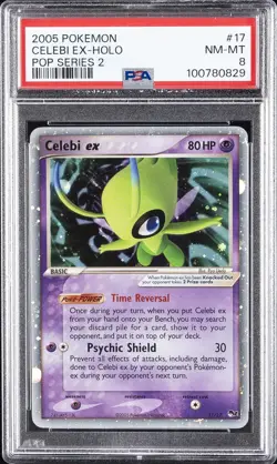 2005 POKEMON POP SER 2 #17 CELEBI EX-HOLO PSA 8 - Image 1