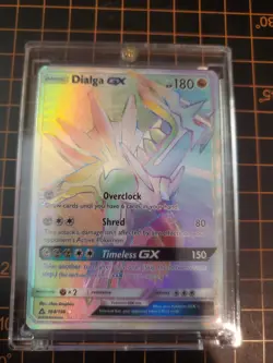 Dialga GX 164/156 Secret Rainbow Ultra Rare Pokemon TCG NM With Hard Case - Image 1
