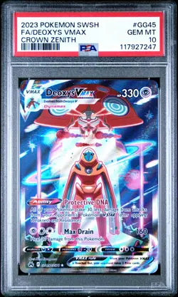 2023 POKEMON SWORD & SHIELD CROWN ZENITH #GG45 FULL ART/DEOXYS VMAX PSA 10 - Image 1