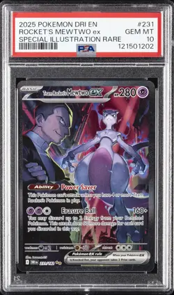 2025 POKEMON DRI EN-DESTINED RIVALS #231 TEAM ROCKET'S MEWTWO EX PSA 10 - Image 1