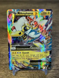 ULTRA RARE Mega M Ampharos EX 28/98 XY Ancient Origins Pokemon TCG Holo Foil LP - Image 1