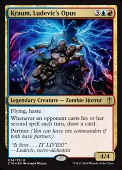1x Kraum, Ludevic's Opus - Foil Light Play, English Commander 2016 MTG Magic - Image 1