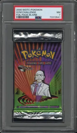 PSA 7 - GYM CHALLENGE BOOSTER PACK BLAINE ART WOTC 2000 GRADED 742818062244 - Image 1