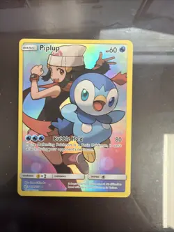 Pokemon TCG Piplup Holo Secret Rare Card Cosmic Eclipse 239/236 - Image 1