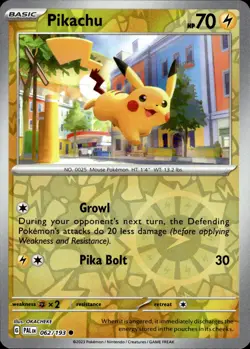 Pikachu - Reverse Holo - Paldea Evolved 062/193 - MINT - Pokemon - Image 1