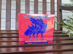 Pokemon TCG Sword Shield Base Set Zacian Elite Trainer Box 8 Booster Packs - Image 1