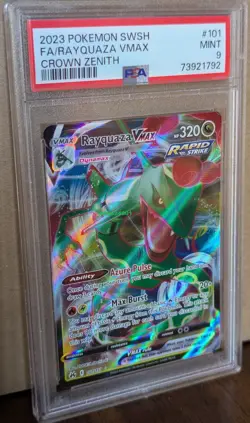 Pokemon Crown Zenith Rayquaza VMax #101 Full Art PSA 9 - Image 1