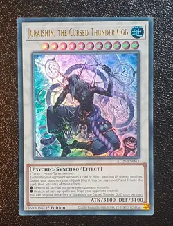 Yugioh ALIN-EN043 Juraishin, the Cursed Thunder God Ultra Rare 1st MINT - Image 1