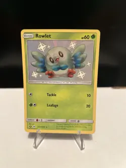 Pokemon TCG Rowlet SV2/SV94 Hidden Fates Shiny Vault Holo Rare Card - Image 1