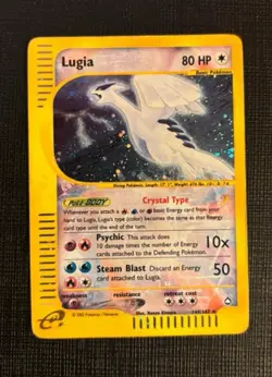 Pokemon Card-Lugia-Holo-Aquapolis-149/147-Crystal-ENG-Played - Image 1