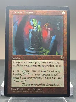 MTG Mirage Cursed Totem Vintage 1996 Magic The Gathering Card LP - Image 1