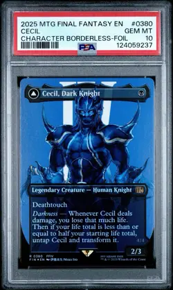 2025 MTG FF BORDERLESS-FOIL CECIL, DARK KNIGHT/CECIL, REDEEMED PALADIN PSA 10 - Image 1