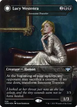 Lucy Westenra/Innocent Traveler #336 MTG Crimson Vow VOW Borderless Uncommon NM - Image 1