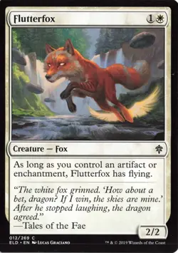 MTG Flutterfox Throne of Eldraine #012 Common Creature Card - Image 1
